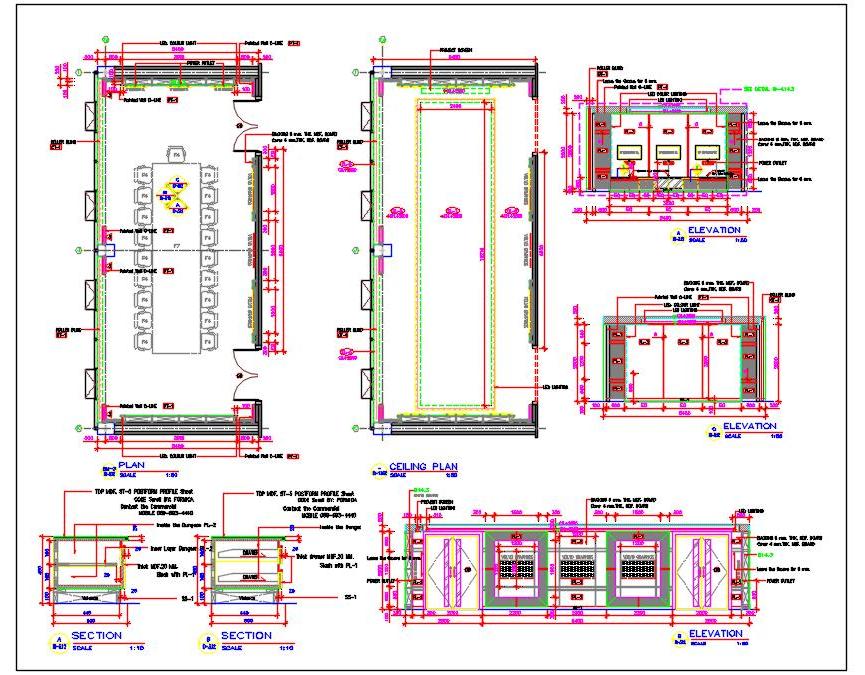 Conference Room Working Drawing- Furniture & Interior Details